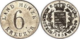 German States Saxe-Coburg-Gotha 6 Kreuzer 1835