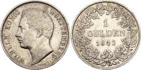 German States Wurttemberg 1 Gulden 1843