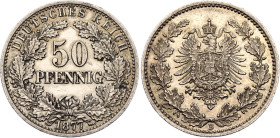 Germany - Empire 50 Pfennig 1877 B