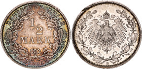 Germany - Empire 1/2 Mark 1906 E