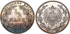 Germany - Empire 1/2 Mark 1915 J