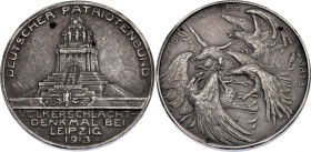 Germany - Empire Silver Commemorative Medal "German Patriotic League at the Battle of the Nations Memorial" 1913