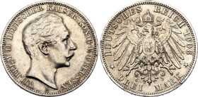 Germany - Empire Prussia 3 Mark 1908 A