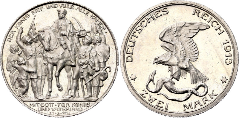 Germany - Empire Prussia 2 Mark 1913 A

KM# 532, J. 109, N# 13477; Silver 11.1...