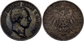 Germany - Empire Saxony-Albertine 3 Mark 1909 E