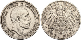 Germany - Empire Schwarzburg-Sondershausen 2 Mark 1896 A