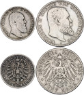 Germany - Empire Wurttemberg 2 - 5 Mark 1876 - 1898