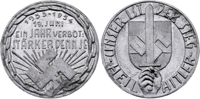 Germany - Third Reich Aluminium Token "The Victory is ours" 1934 Clash Marks Err...