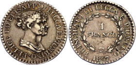 Italian States Lucca 1 Franco 1807