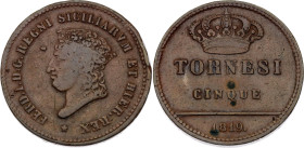 Italian States Naples 5 Tornesi 1819