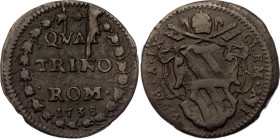 Italian States Papal States 1 Quattrino 1738 (IX)