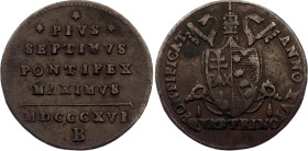 Italian States Papal States 1 Quattrino 1816 B (XVI)