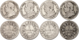 Italian States Papal States 4 x 1 Lira 1867 R