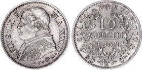 Italian States Papal States 10 Soldi 1868 R (XXIII)