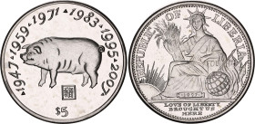 Liberia 5 Dollars 1997