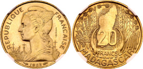 Madagascar 20 Francs 1953 Essai NGC MS65