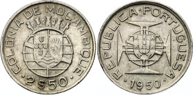 Mozambique 2-1/2 Escudos 1950