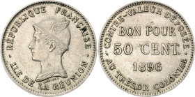 Reunion 50 Centimes 1896