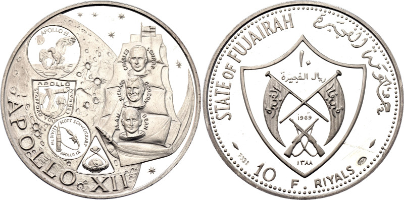 United Arab Emirates Fujairah 10 Riyals 1969 AH 1388

KM# 5, N# 24057; Silver ...