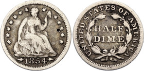 United States 1/2 Dime 1854