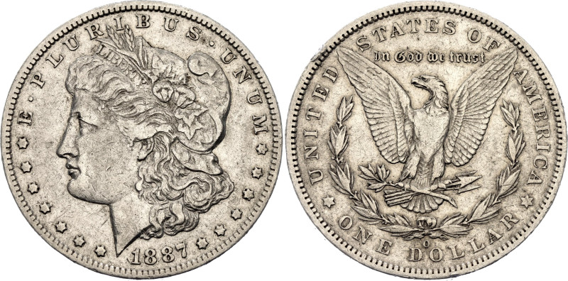 United States 1 Dollar 1887 O

KM# 110, N# 1492; Silver 26.73 g.; "Morgan Doll...