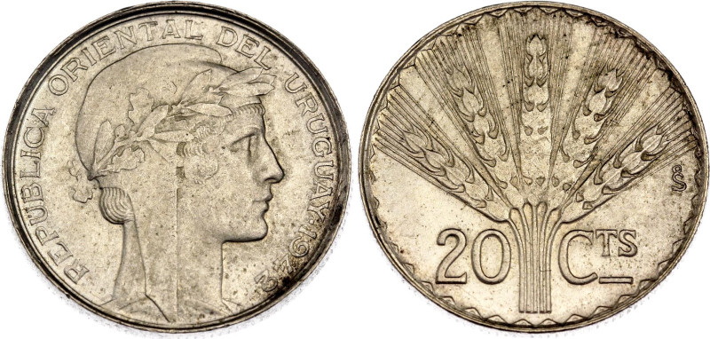 Uruguay 20 Centesimos 1942 So

KM# 29, N# 4122; Silver 3.02 g.; Santiago Mint;...