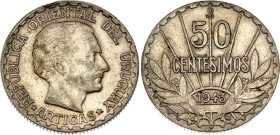 Uruguay 50 Centesimos 1943 So