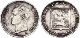 Venezuela 25 Centimos 1894 A
