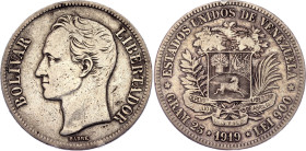 Venezuela 5 Bolivares 1919