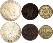 Austria Lot of 3 Coins 1800 - 1858