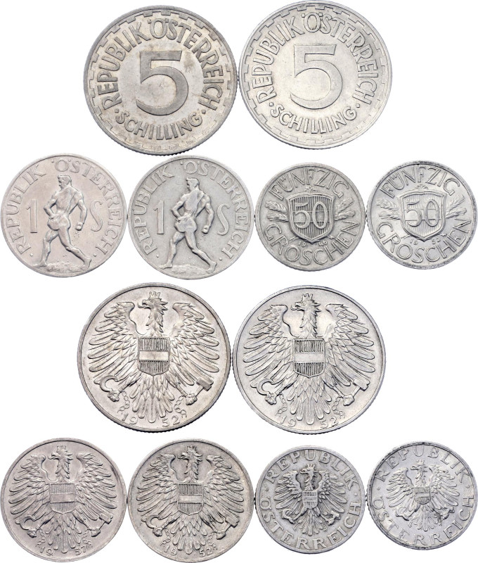 Austria Lot of 6 Coins 1946 - 1957

Aluminium-magnesium; Various Dates, Denomi...