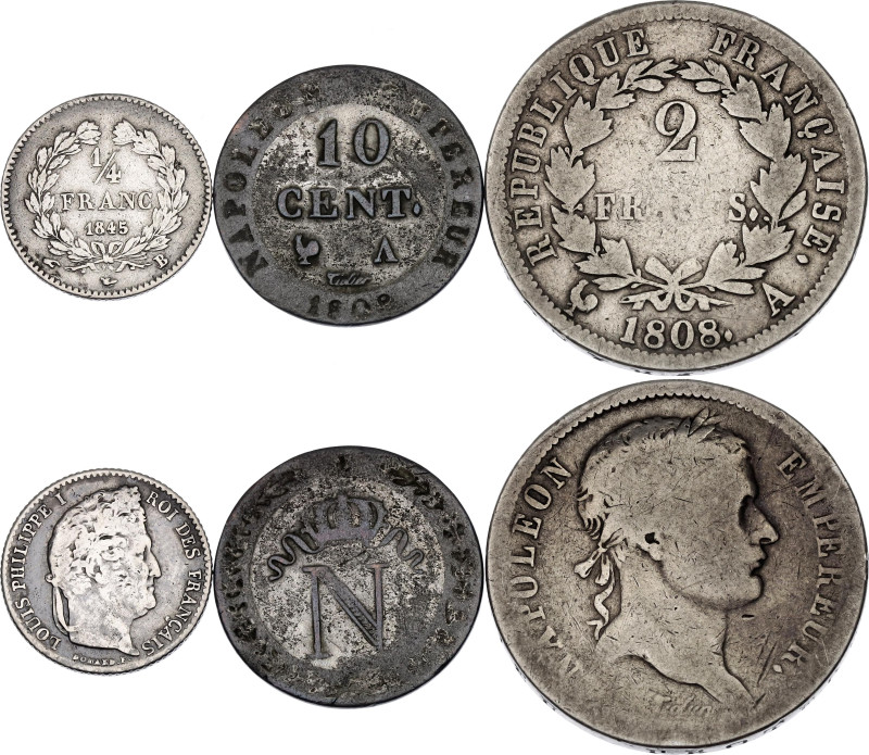 Europe Lot of 3 Coins 1808 - 1845

Silver., Total Weight 12.47 g.; Various Dat...