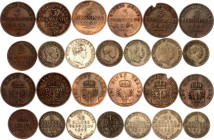 German States Prussia Lot of 13 Coins 1843 - 1870