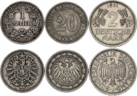 Germany Lot of 3 Coins 1886 - 1951