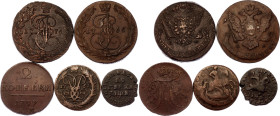 Russia Lot of 5 Coins 1705 - 1797