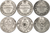 Russia 3 x Poltina 1839 - 1859