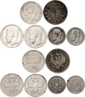 Russia Lot of 6 Coins 1844 - 1899