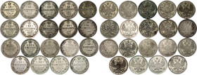 Russia 19 x 20 Kopeks 1871 - 1915