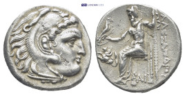 KINGS of MACEDON. Alexander III "the Great" (336-323 BC). Lampsakos.
AR Drachm (16mm, 4.24 g)
Obv: Head of Herakles to right, wearing lion skin headdr...