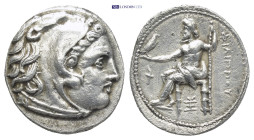 Kingdom of Macedon, Philip III Arrhidaios AR Drachm. (17mm, 4.22 g) In the types of Alexander III. Sardes, circa 323-322 BC. Head of Herakles to right...