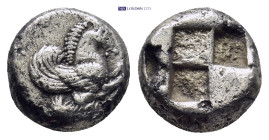 MYSIA. Lampsakos. Ca. 500-450 BC. AR diobol (10mm, 2.24 g). Protome of Pegasus right / Quadripartite incuse square.