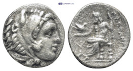 Macedonia, Alexander III The Great, 336-323 BC; Uncertain mint in Asia Minor, c. 320-301 BC, Drachm, (15mm, 3.7 g). Obv: Head of Herakles r., wearing ...