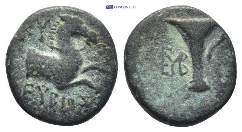 Aiolis. Kyme. ca. 350-250 BC. AE (14mm, 2.1 g.) Forepart of horse right, KY abov...