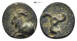 DYNASTS OF LYCIA. Perikles, circa 380-360 BC. AE (Bronze, 11mm, 1.0 g). Forepart of goat left Rev: Triskeles.