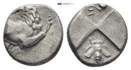 THRACE, Chersonesos. Circa 386-338 BC. AR Hemidrachm (12mm, 2.27 g). Forepart of lion right, head left / Quadripartite incuse square with alternating ...