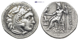 KINGS OF THRACE. Lysimachos, 305-281 BC. Drachm (Silver, 18mm, 4.1 g), Kolophon, circa 299/8-297/6. Head of youthful Herakles to right, wearing lion's...