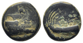 Lycia, Phaselis, AE, (Bronze, 4.9 g 15 mm), Circa 250-221/0 BC. Obv: Prow of galley right. Rev: ΦΑΣΗ,Stern of galley left.