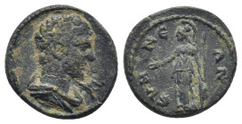 Phrygia. Eumeneia. Pseudo-autonomous issue circa AD 100-200. Bronze Æ (14mm, 2,2 g) Bareheaded and draped bust of Hermes right; winged caduceus to rig...