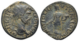 Pisidia, Antioch. Septimius Severus. A.D. 193-211. AE (21mm, 5.3 g). L SEPT SEV P-ERT AVG IMP, radiate head right / ANTIOCH FORTVNA COLON, Tyche stand...