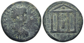 Pontus, Komana AE (Bronze, 15.1g, 30mm) Septimius Severus (193-211) Dated CY 172 (205/6). Obv: AY K Λ CЄΠ CЄOVHPOC, Laureate, draped and cuirassed bus...